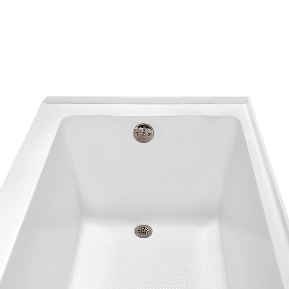Streamline Bath Streamline 60 in. x 32 in. Acrylic Left-Hand Drain Alcove Bathtub in Glossy White With External Drain NAL-5560-BNK
