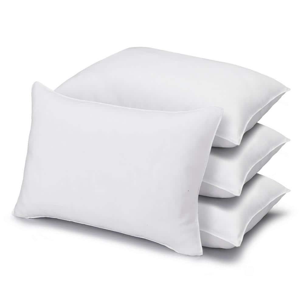 Ella Jayne Home Exquisite Hotel Soft Plush Gel Fiber Filled Allergy Resistant Stomach Sleeper Pillow (Set of 4)