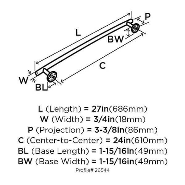 Arrondi™ 27" Wall Mounted Towel Bar