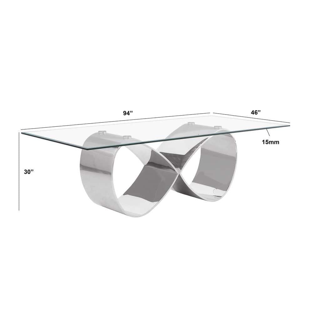 Tempered Glass Dining Set With Boucle Fabric Side Chairs