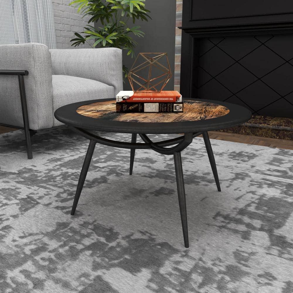 Wood and Iron Coffee Table Gray - Olivia & May: Mid-Century Modern, Oil Rubbed Finish, Tapered Legs