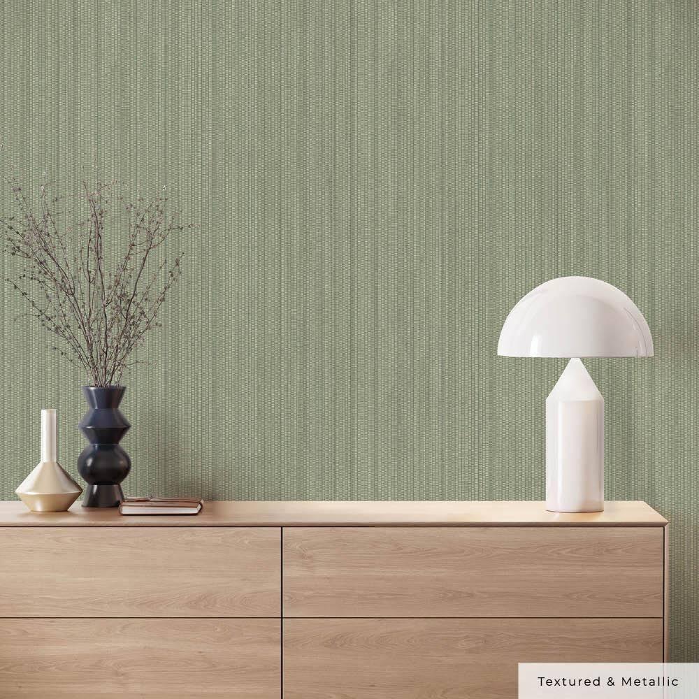 Tempaper & Co. 28 sq ft Faux Grasscloth Removable Peel and Stick Wallpaper Textured Sage : Vinyl, Self-Adhesive, Wood Grain Design