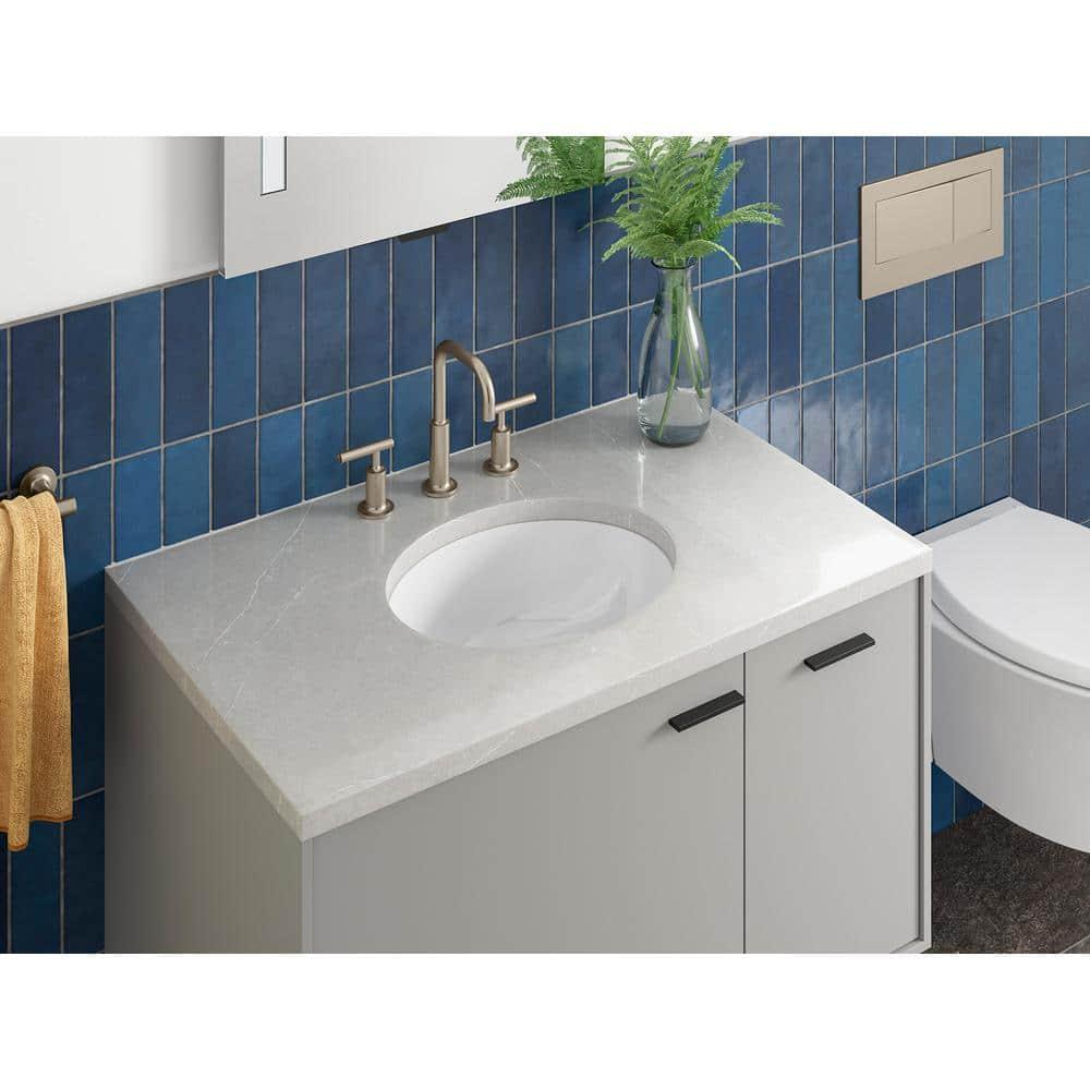 Caxton® Ceramic Oval Undermount Bathroom Sink with Overflow