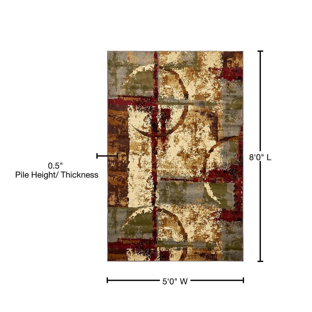Unique Loom Barista Collection Area Rug - Catuai (5' 3" x 8' Rectangle Multi/Brown)