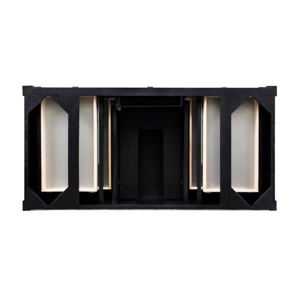 Black Onyx 48" Plywood Single Bathroom Vanity Base with Backsplash