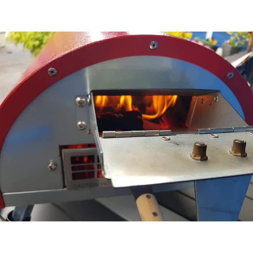 WPPO Le Peppe Portable Red Wood / Pellet Fired Pizza Oven with Peel