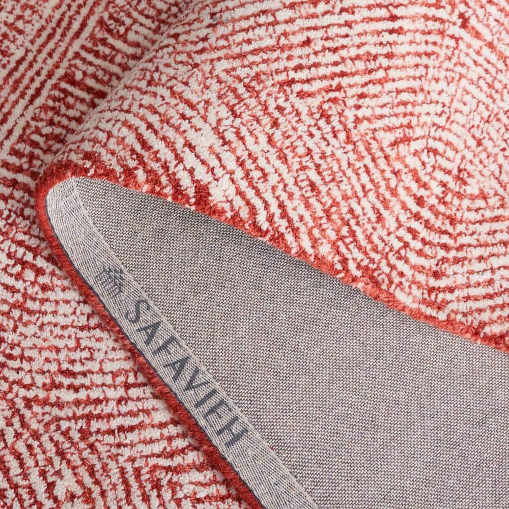 Abstract ABT340 Handmade Indoor Area Rug - Ivory/Red - 8'x10' - Safavieh