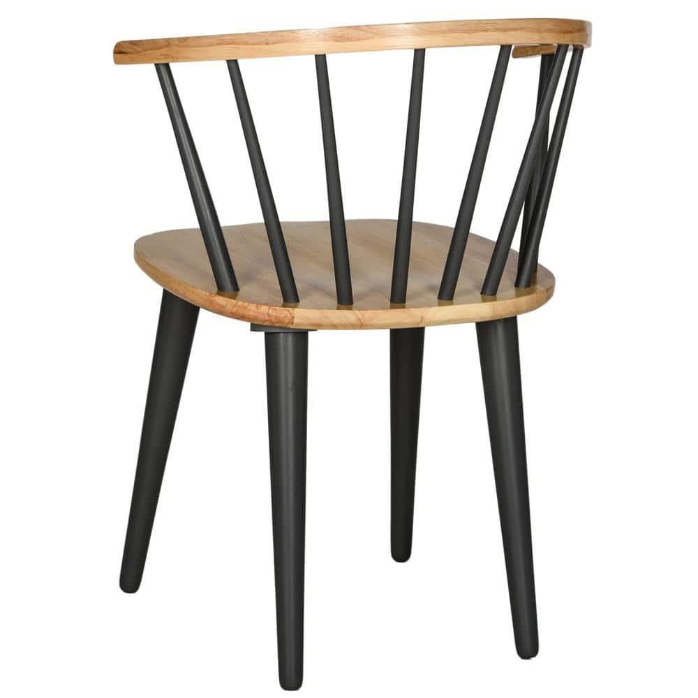 SAFAVIEH Blanchard Mid-Century Curved Spindle Side Chair, Natural/Grey