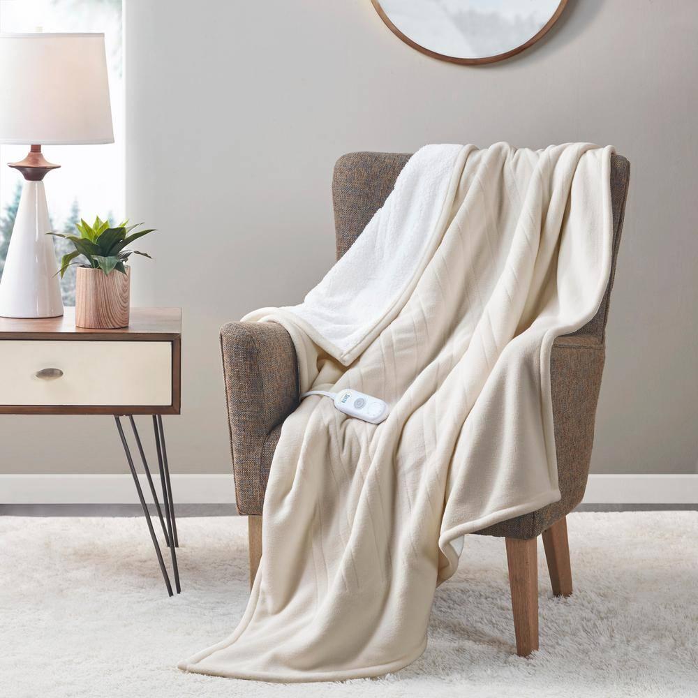 Serta Serta Fleece to Sherpa Heated Throw