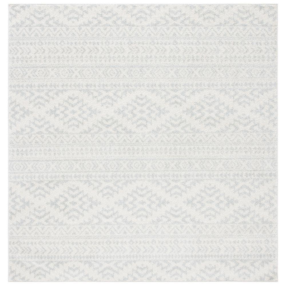 Tulum TUL272 Power Loomed Area Rug - Ivory/Light Grey - 3'x3' - Safavieh.