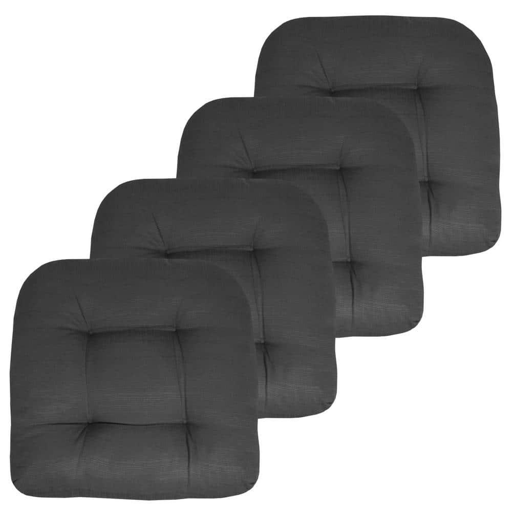 Premium Patio Tufted Outdoor Solid Chair Cushions, 19" x 19"