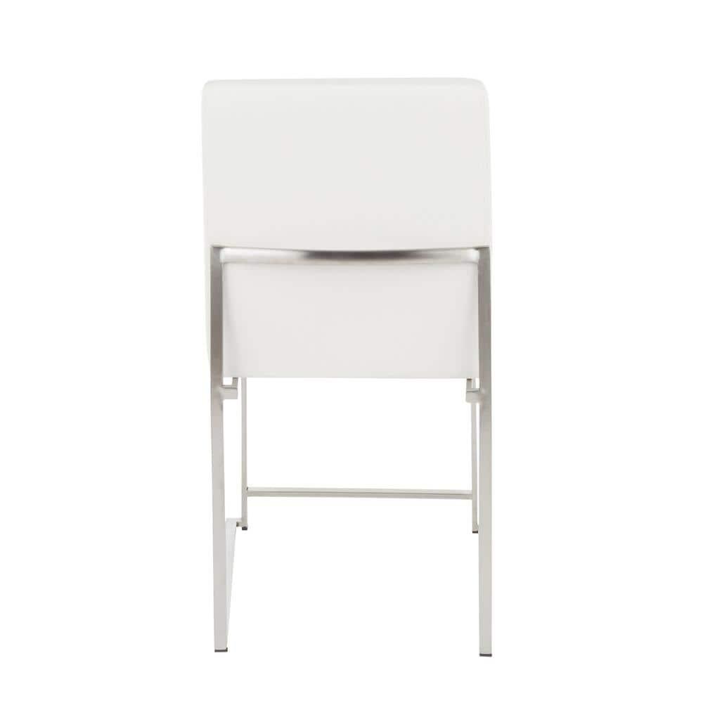 Set of 2 High Back Fuji Contemporary Dining Chairs: Upholstered, Floor Protectors - LumiSource