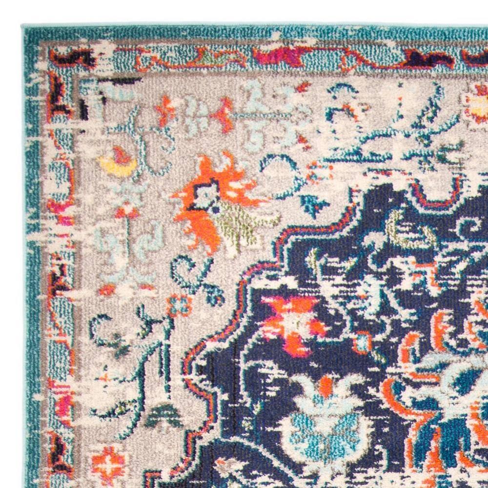 Madison MAD447 Power Loomed Indoor Area Rug - Black/Teal - 8'x10' - Safavieh