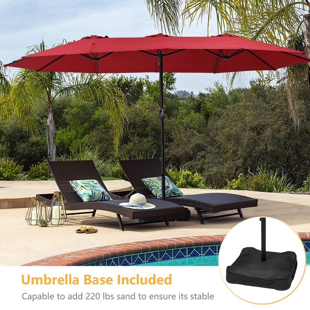 clihome 15 Ft Patio Market Umbrella with Base