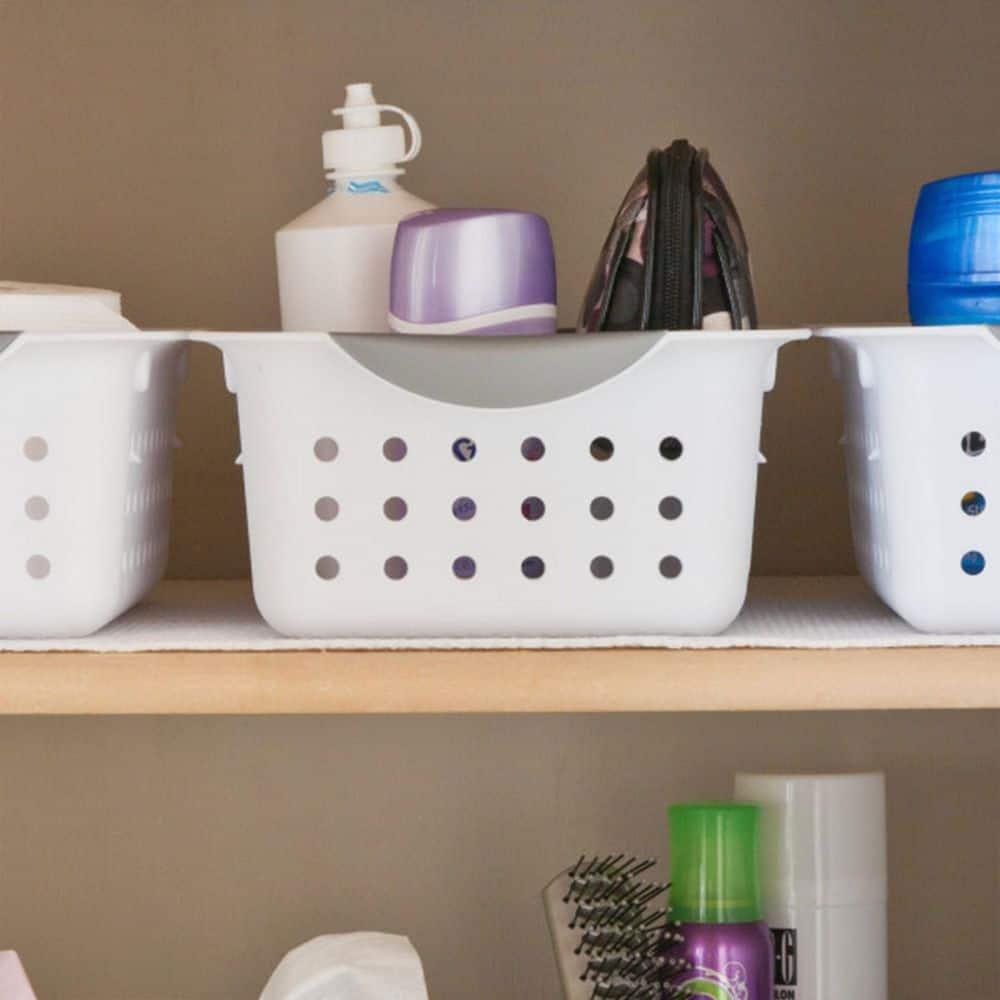 Sterilite Small Ultra Basket, Storage Bin to Organize Closets, Cabinets, Pantry, Shelving and Countertop Space, White, 12-Pack
