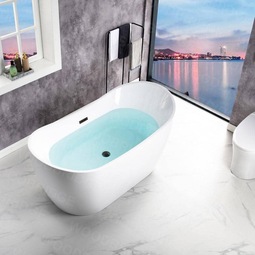 59'' x 28.75'' Freestanding Soaking Acrylic Bathtub