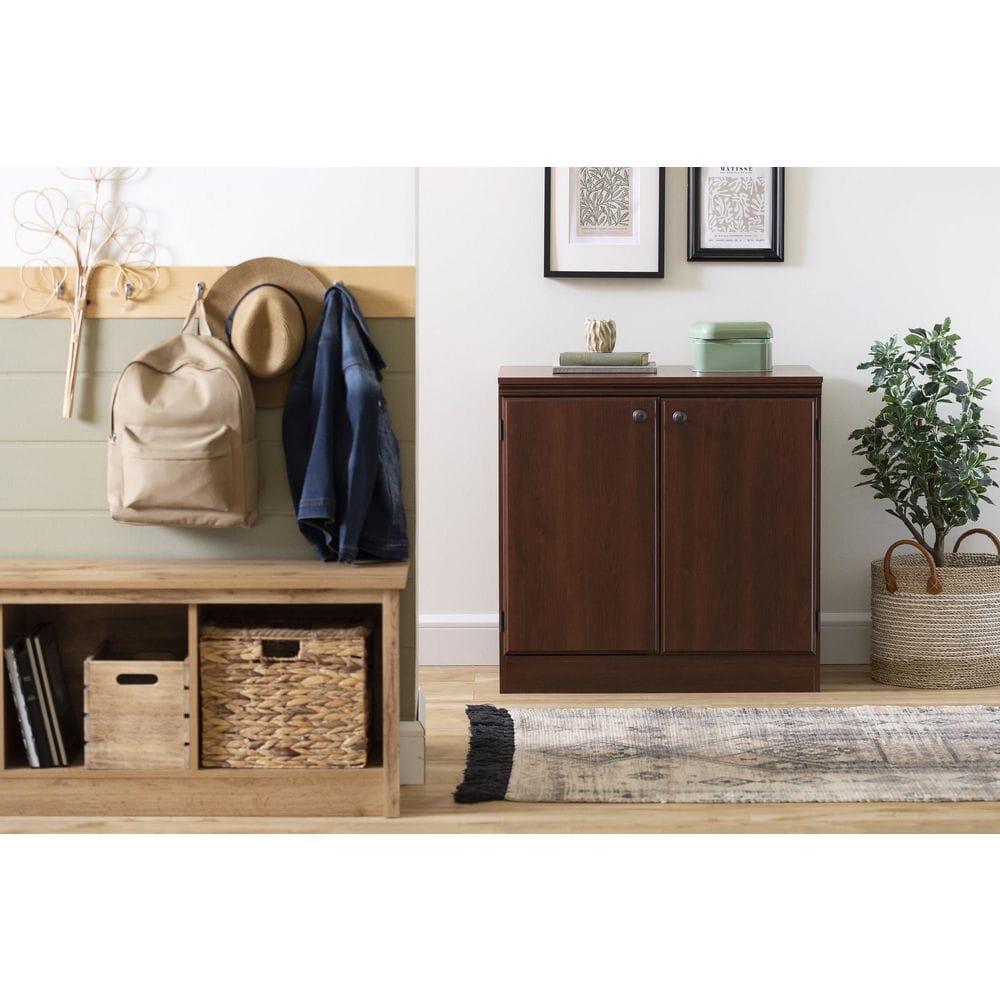 2 Door Morgan Storage Cabinet Royal Cherry - South Shore: Laminated Particleboard, Adjustable Shelves