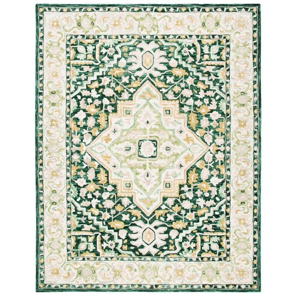 Aspen APN705 Hand Tufted Area Rug - Green/Ivory - 8'x10' - Safavieh.