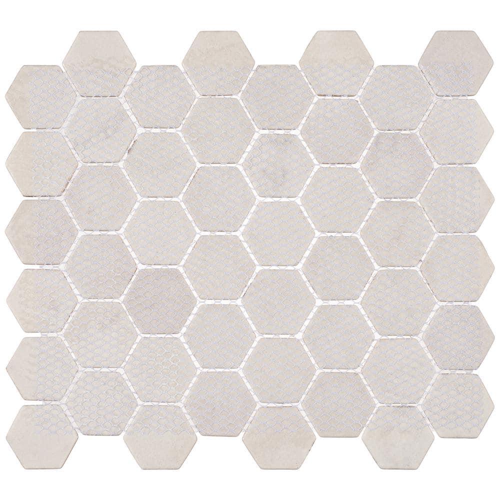 Terrain 2'' Hex Glass Mosaic Kitchen Backsplash, Bathroom, Shower, Wall and Floor Tile