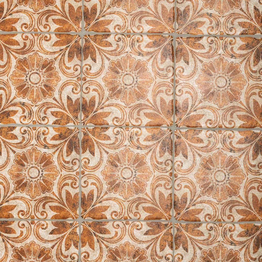 Costa Arena Decor Dahlia 7-3/4 in. x 7-3/4 in. Ceramic Floor and Wall Tile (10.75 sq. ft./Case)