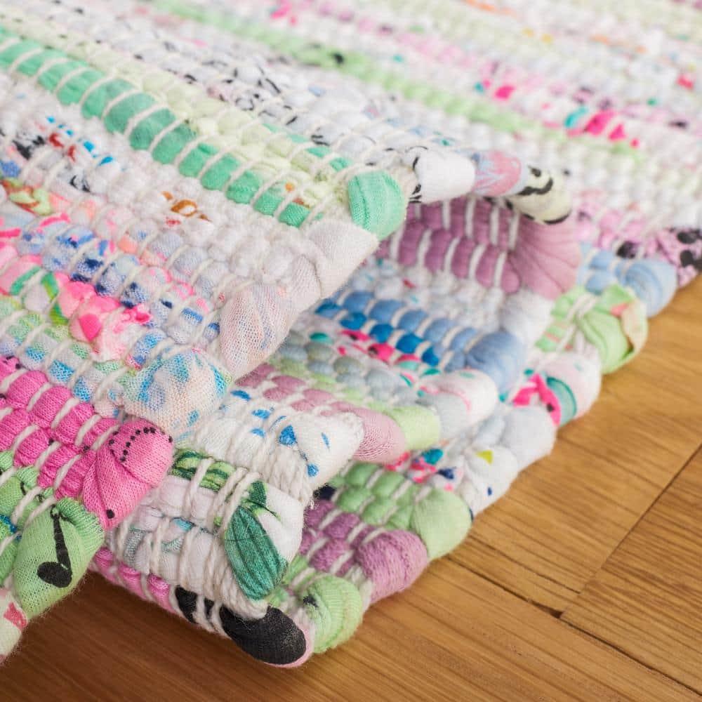 Rag Rug RAR125 Hand Woven Indoor Area Rug - Light Green/Multi - 6'x9' - Safavieh.