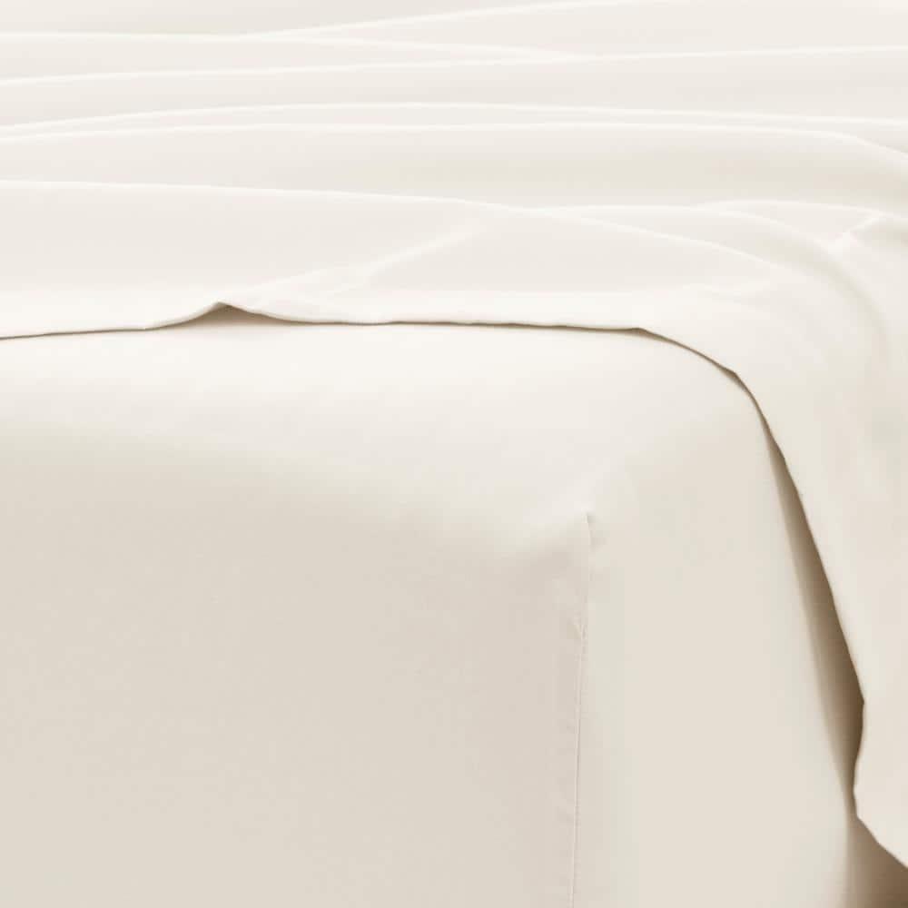 Ivory Full Double Brushed Microfiber 4-Piece Sheet Set