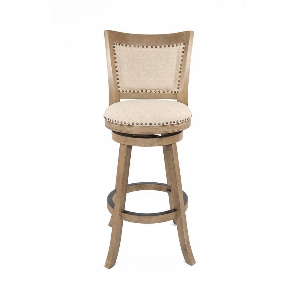 Dovecove Falken Swivel Upholstered Counter Stool with Solid Wood Frame