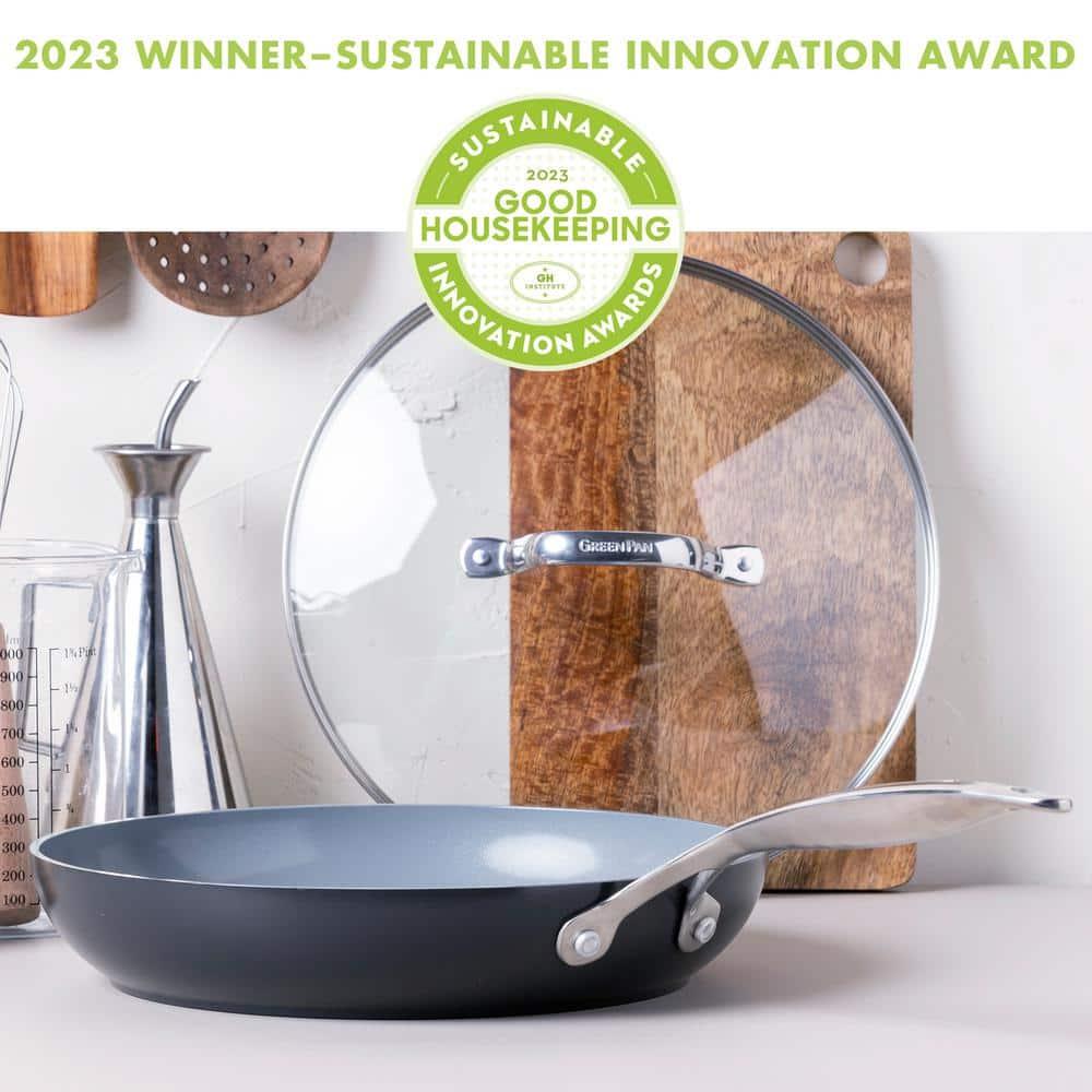 GreenPan GreenPan Valencia Pro Healthy Ceramic Nonstick 10" Frying Pan with Lid