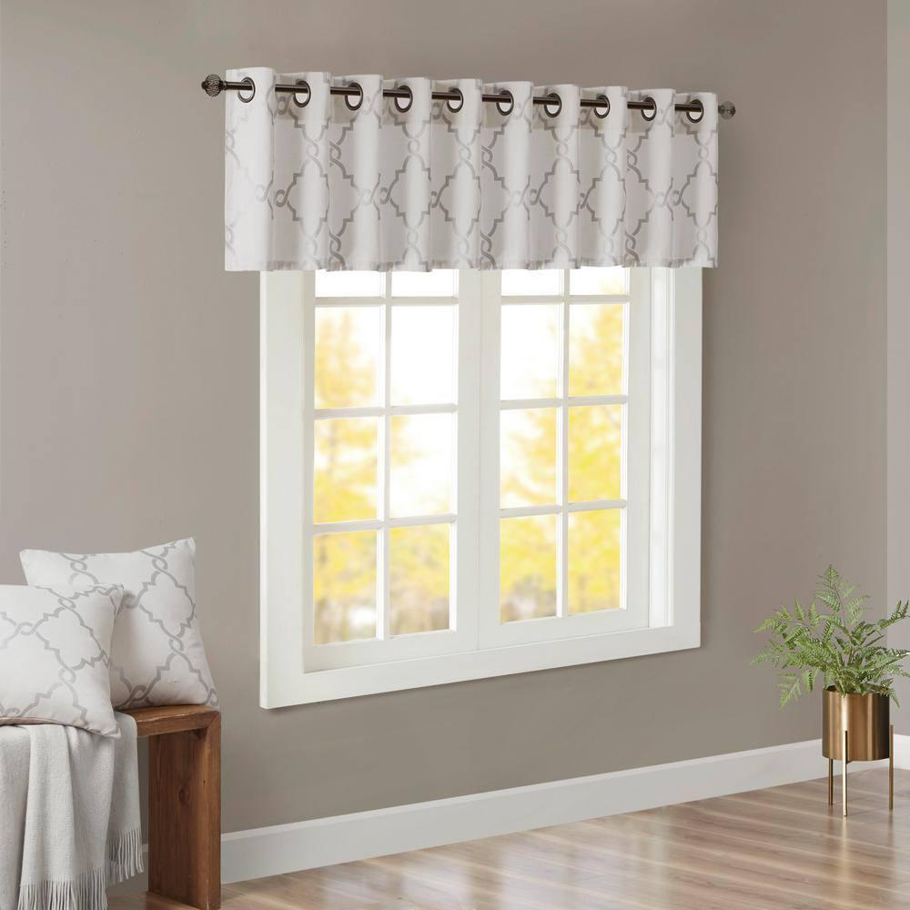 Madison Park Saratoga Fretwork Print Grommet Top Single Window Valance