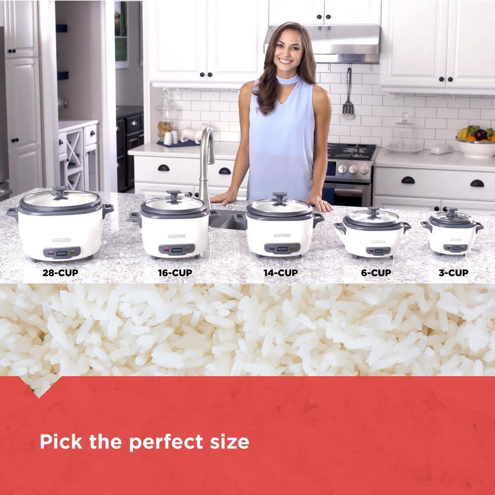 BLACK+DECKER BLACK+DECKER, Rice Cooker, Uncooked Rice, Steaming Basket, Removable Non-Stick Bowl, One Touch