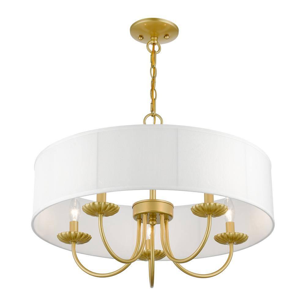 Livex Lighting Brookdale 5 - Light Pendant in  Soft Gold