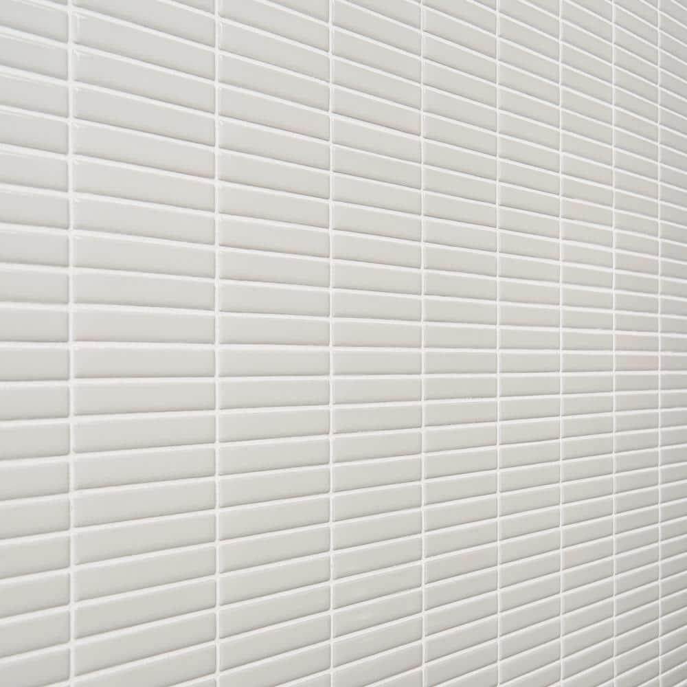 Monogram Stacked 11.19 In. X 11.9 In. Glossy Porcelain Mosaic Floor And Wall Tile (0.92 Sq. Ft. / Each)