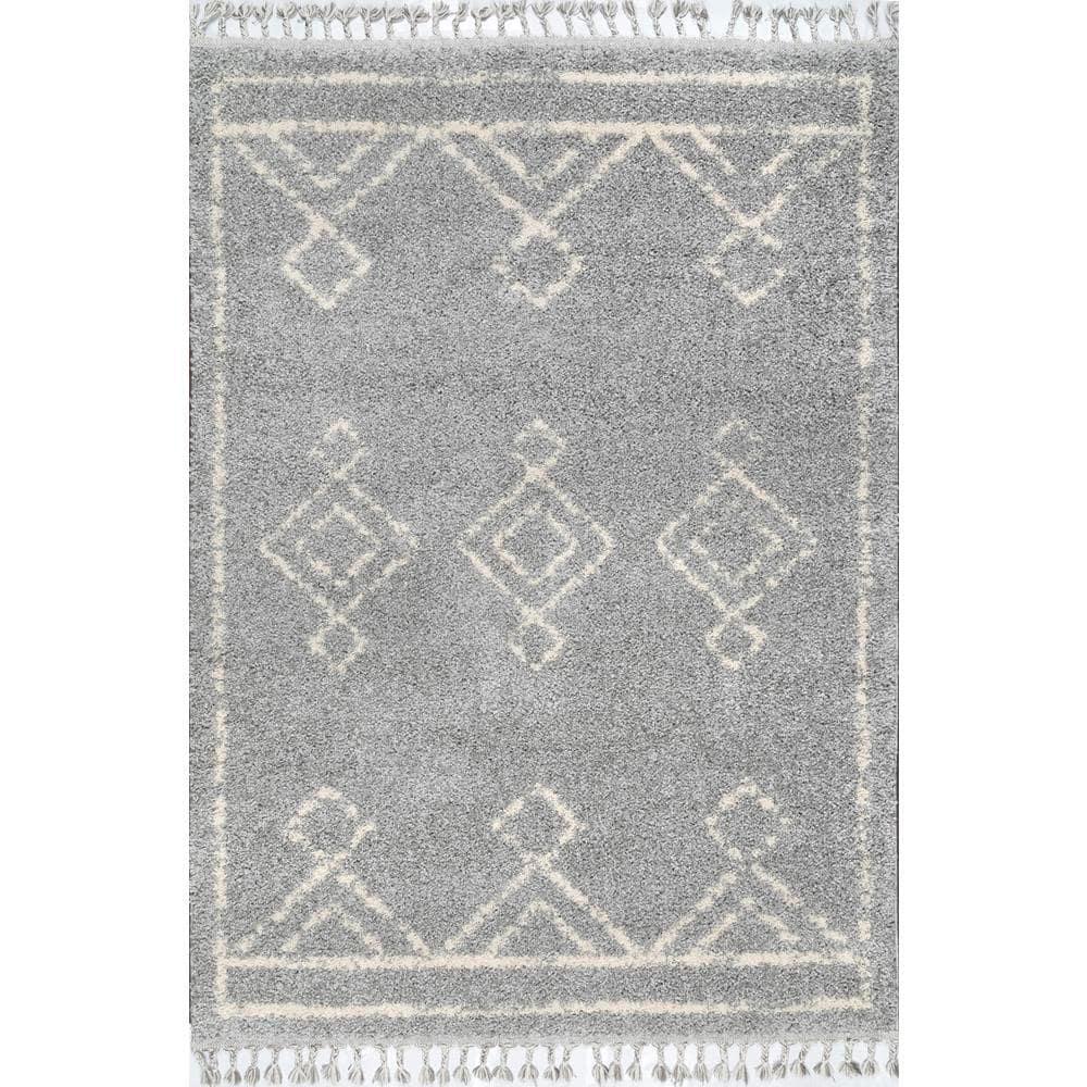nuLOOM Mackie Moroccan Diamond Tassel Rug