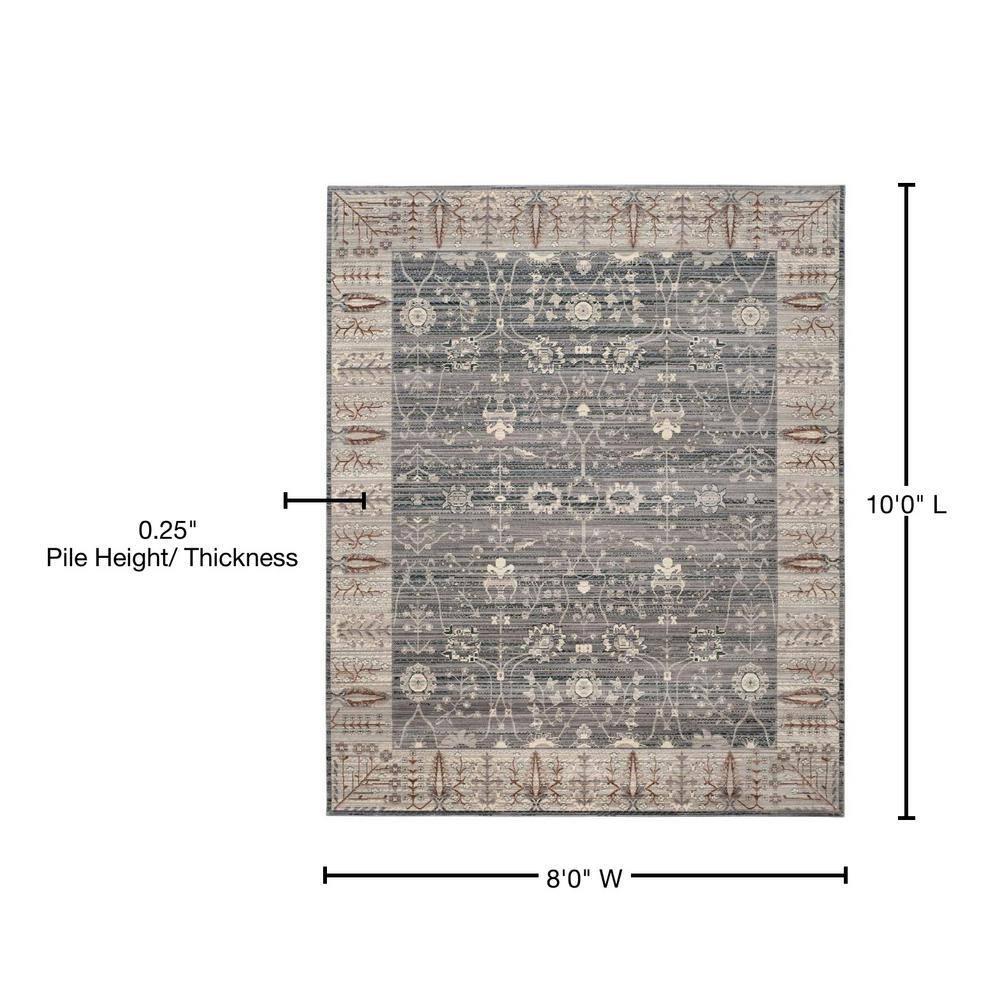 Gray Rectangular 8' x 10' Reversible Synthetic Rug