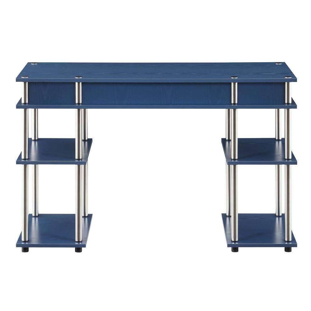 Convenience Concepts Designs2Go 30 inches Tall No Tools Desk with Shelves, Cobalt Blue, Adults