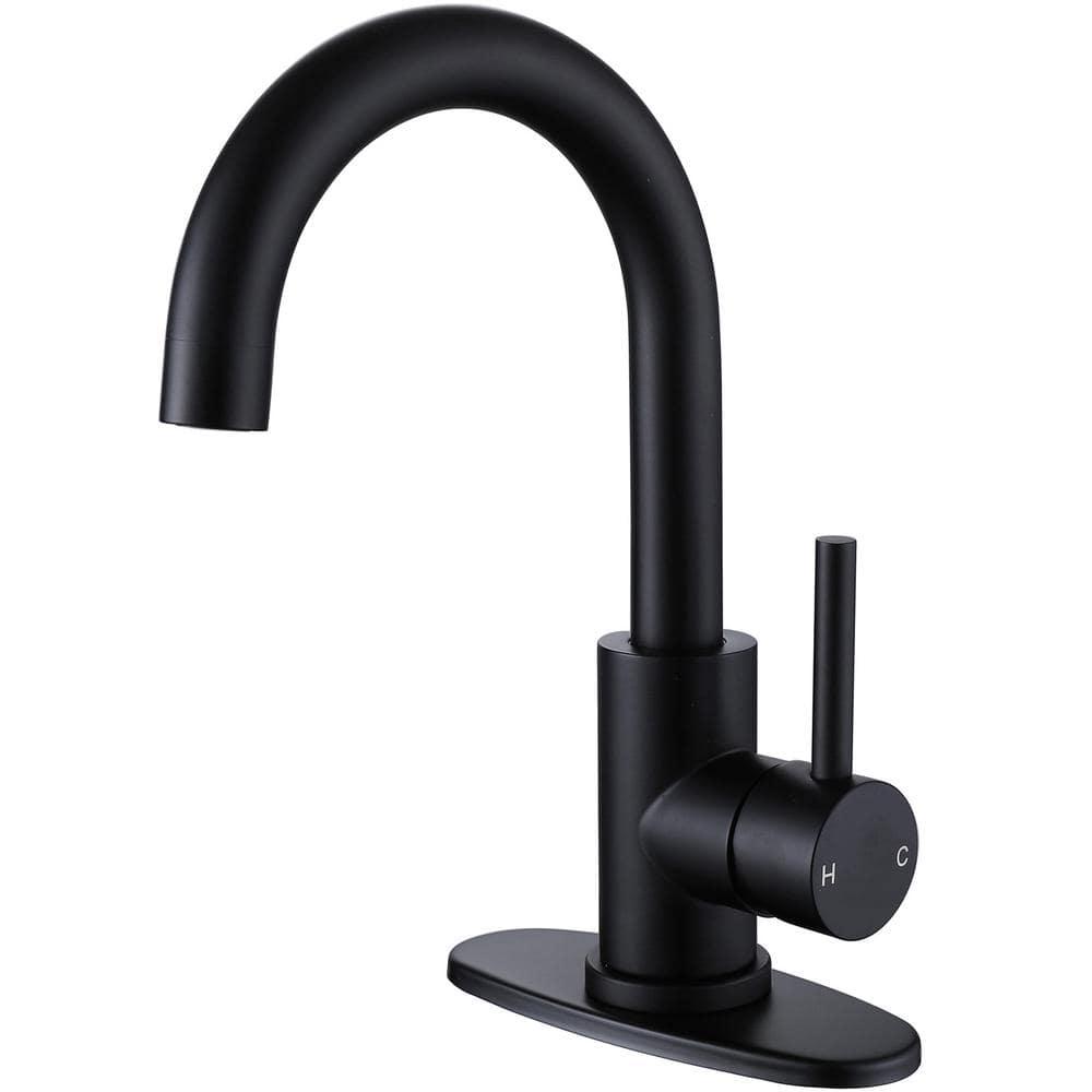 VIBRANTBATH Single-Hole Single-handle Bathroom Faucet 6025-Black