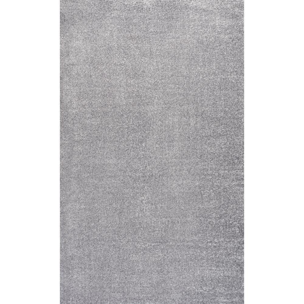 10' X 14' Rectangle Haze Solid Low-Pile Area Rug , Gray - JONATHAN Y