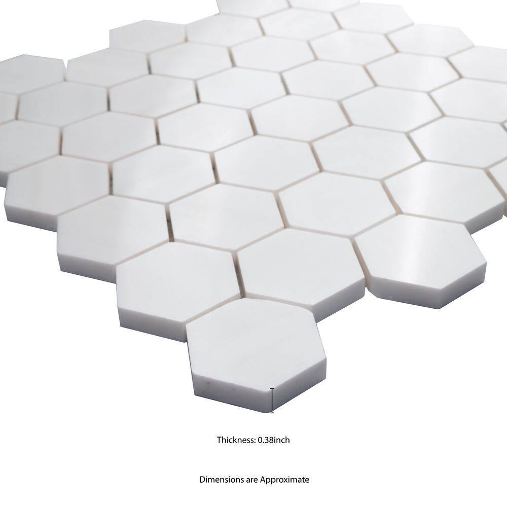 Bianco Dolomite 2" x 2" Marble Mosaic Tile in White