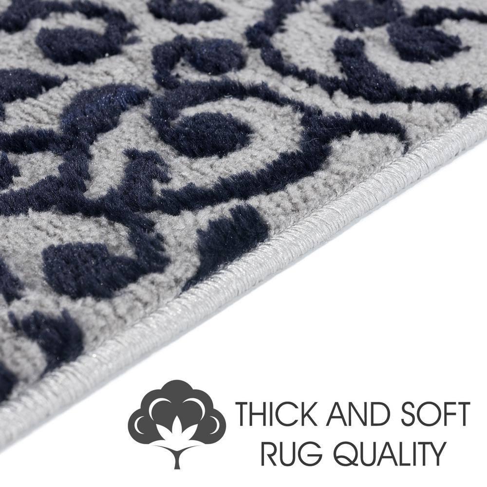 Sussexhome Leaves Collection Non-Slip Carpet Stair Treads for Wooden Steps, 9" X 28" , Pack of 15, Navy