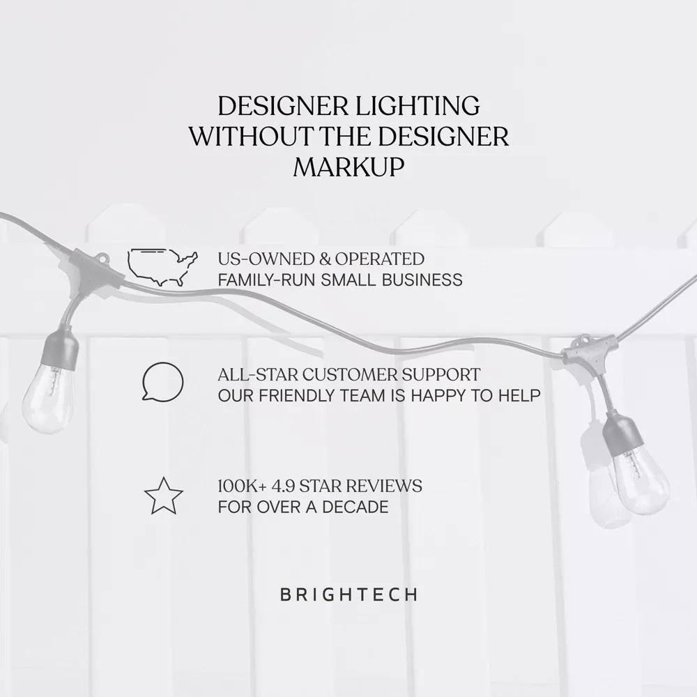 Brightech Ambience Pro 15pk 1-Watt 2700K G40 Dimmable E17 LED Vintage Edison LED Light Bulbs