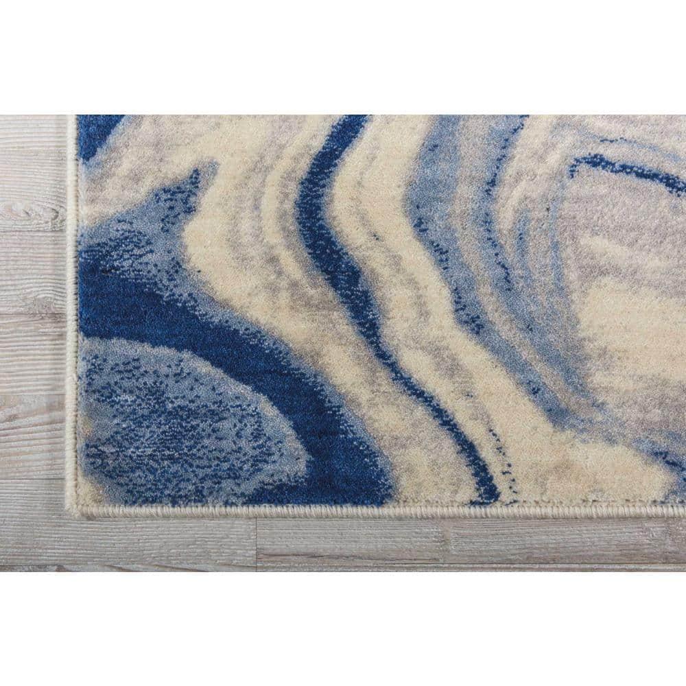 Nourison Somerset Abstract Light Blue 5'3" x 7'5" Area Rug, (5x7)