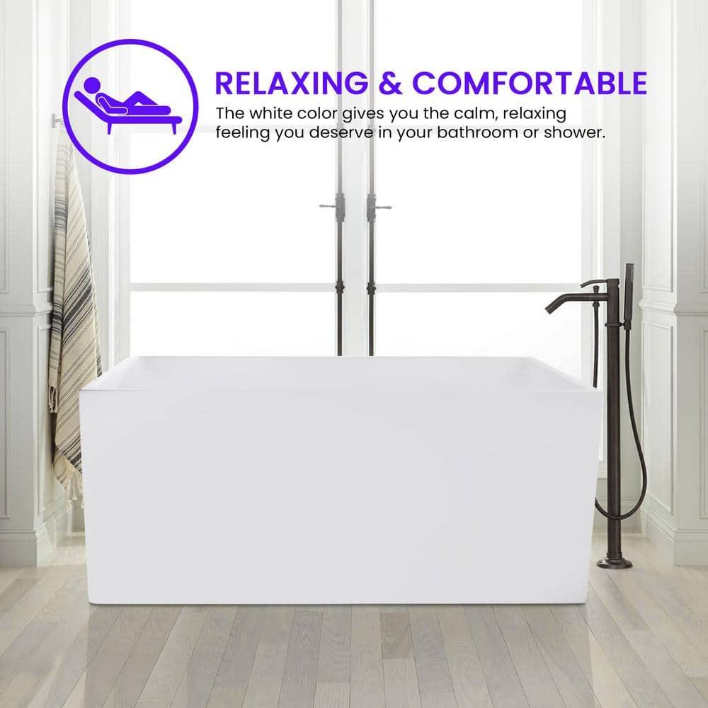 47" x 29" Freestanding Soaking Acrylic Bathtub