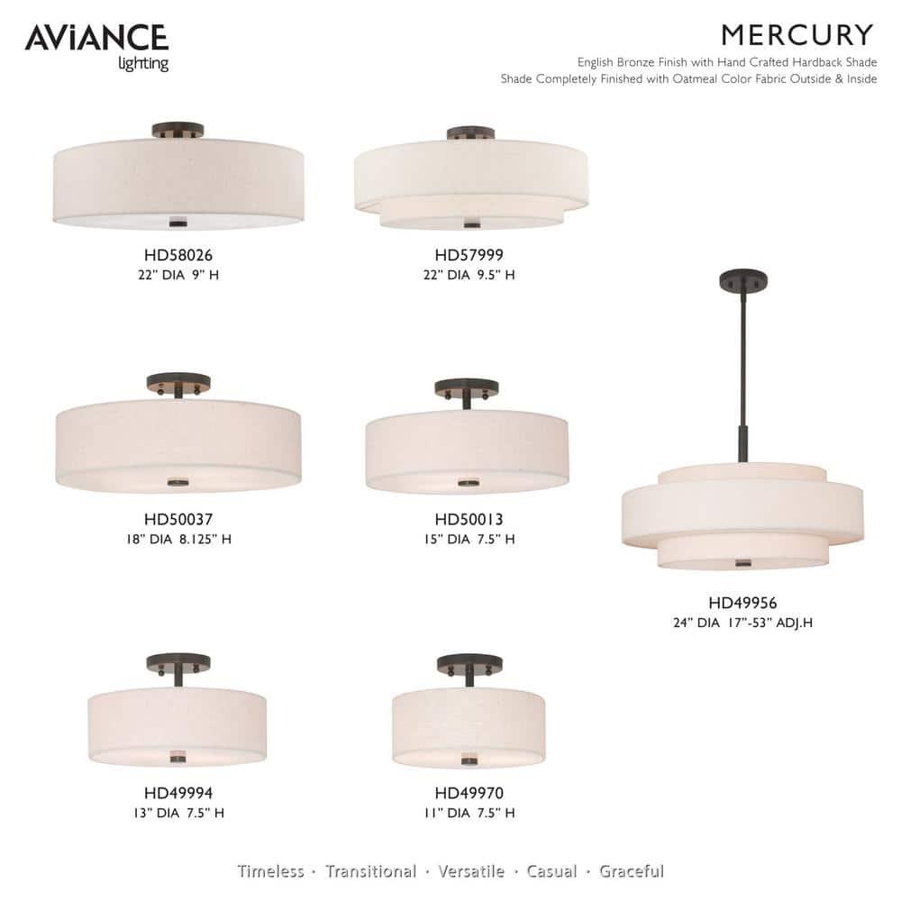Livex Lighting Meridian 5 - Light Semi-Flush Mount in  English Bronze