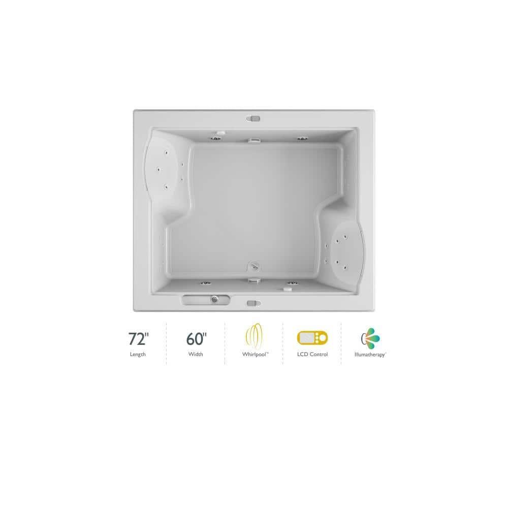 Fuzion® 71.75" x 59.75" Whirlpool Bathtub with Light and Heater
