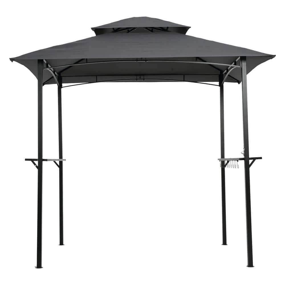 Only Choice 8 x 5 Ft Double Tiered Grill Gazebo Replacement Canopy Only.BBQ Tent Roof Top Cover,Grey