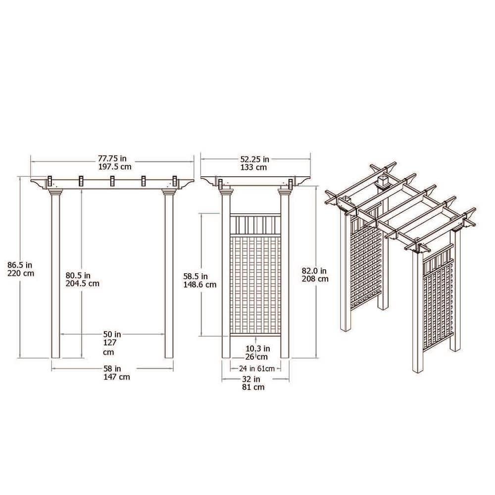 Fairfield White Vinyl Traditional Garden Arbor