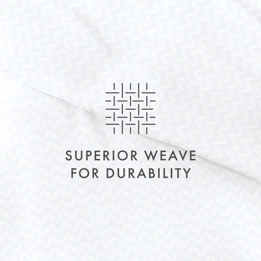 Simply Soft™ Puffed Chevron Pattern Duvet Cover Set