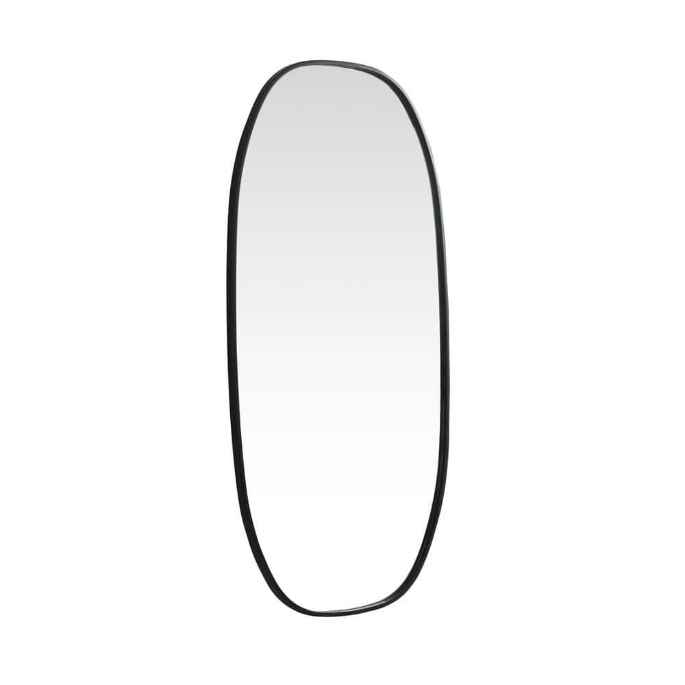 Elegant Lighting Metal Frame Oval Mirror 24x48 Inch in Black