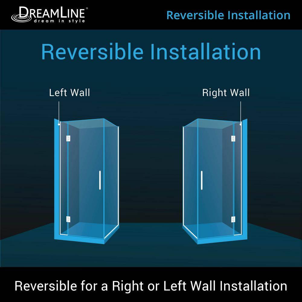 Unidoor-X 36.38" W x 34" D x 72" H Frameless Rectangle Shower Enclosure