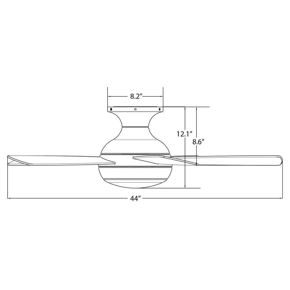 Odyssey 5- Blade Smart Flush Mount Ceiling Fan with Remote Control and LED Light Kit Included